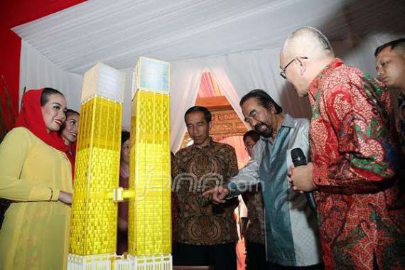 Resmikan Pembangunan Kantor Sonangol, Jokowi Berterima Kasih ke Surya Paloh - JPNN.COM