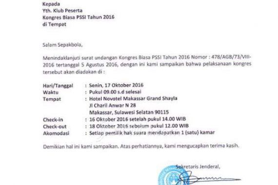 Kongres PSSI untuk Pilih Ketum Baru Digelar di Makassar, Nih Suratnya... - JPNN.COM