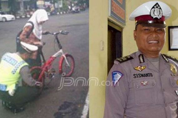 Gara-Gara Rantai Sepeda, Pak Polisi Ini Jadi Viral di Dunia Maya - JPNN.COM