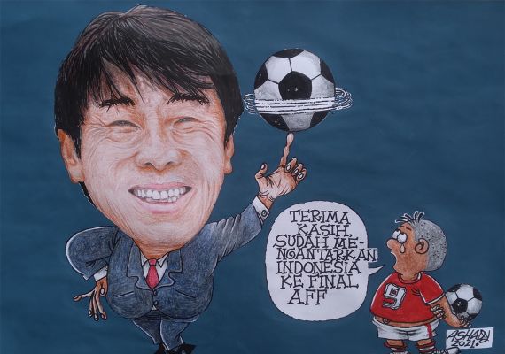 Indonesia Masuk Final Piala AFF. Karikatur oleh Ashady/JPNN.com - JPNN.com