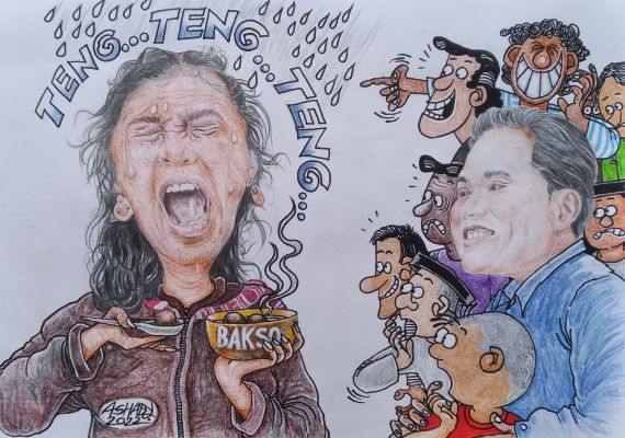 Menolak hujan. Karikatur oleh Ashady/JPNN.com - JPNN.com