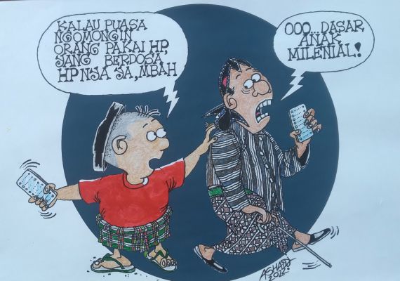 Puasa milenial. Karikatur oleh Ashady/JPNN.com - JPNN.com