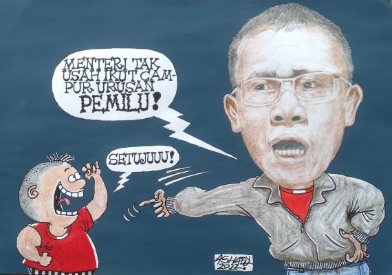 Menteri pemilu. Karikatur oleh Ashady/JPNN.com - JPNN.com