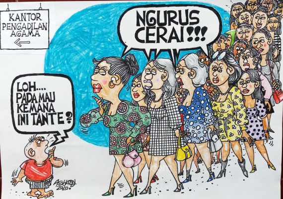 Cerai. Karikatur oleh Ashady/JPNN.com - JPNN.com