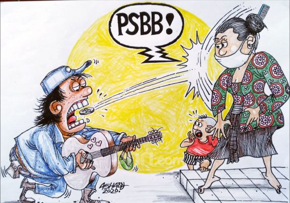 PSBB Lagi. Karikatur oleh Ashady/JPNN.com - JPNN.com