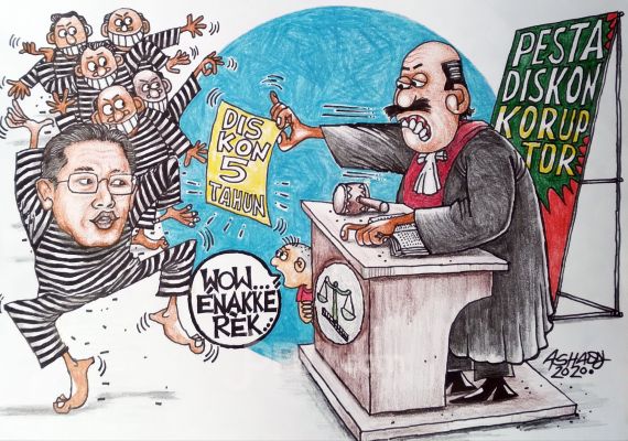 Diskon Penjara Bagi Koruptor. Karikatur oleh Ashady/JPNN.com - JPNN.com
