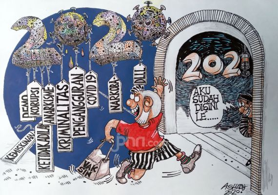 Selamat Tinggal 2020. Karikatur oleh Ashady/JPNN.com - JPNN.com