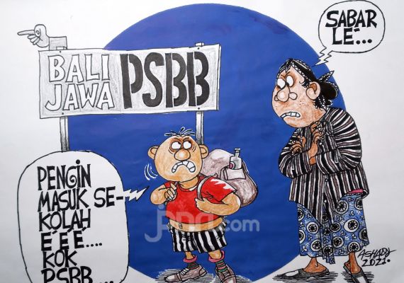 PSBB Lagi. Karikatur oleh Ashady/JPNN.com - JPNN.com