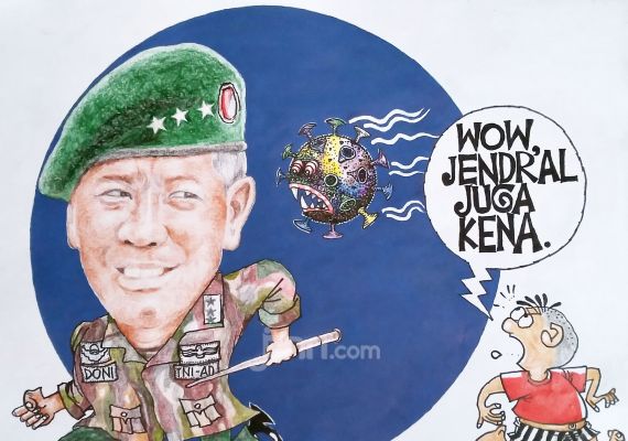 Jenderal Pun Kena Corona. Karikatur oleh Ashady/JPNN.com - JPNN.com