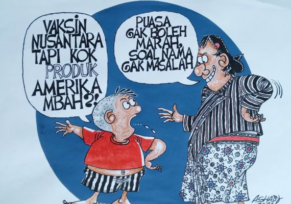 Vaksin Nusantara. Karikatur oleh Ashady/JPNN.com - JPNN.com