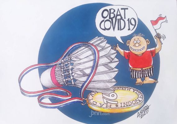 Obat Covid-19. Karikatur oleh Ashady/JPNN.com - JPNN.com
