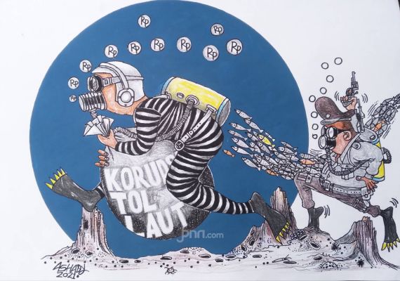 Korupsi Tol Laut. Karikatur oleh Ashady/JPNN.com - JPNN.com