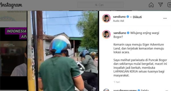 Aksi Sandiaga Uno saat Terjebak Macet di Puncak Bogor Menarik Perhatian, Lihat - JPNN.com