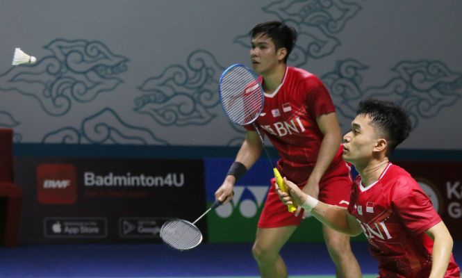 Leo Rolly Carnando dan Daniel Marthin Tumbang di Indonesia Open 2022