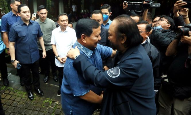 Surya Paloh Bertemu dengan Prabowo Subianto