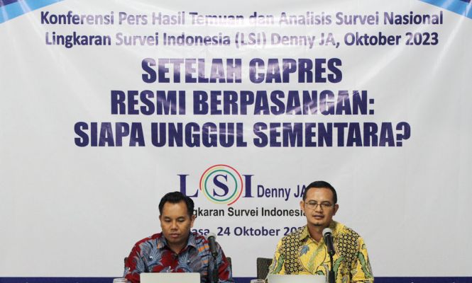 Survei LSI Denny JA: Untuk Sementara Prabowo-Gibran Unggul