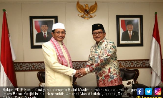Sekjen PDIP Bersama Baitul Muslimin Bertemu Imam Besar Masjid Istiqlal