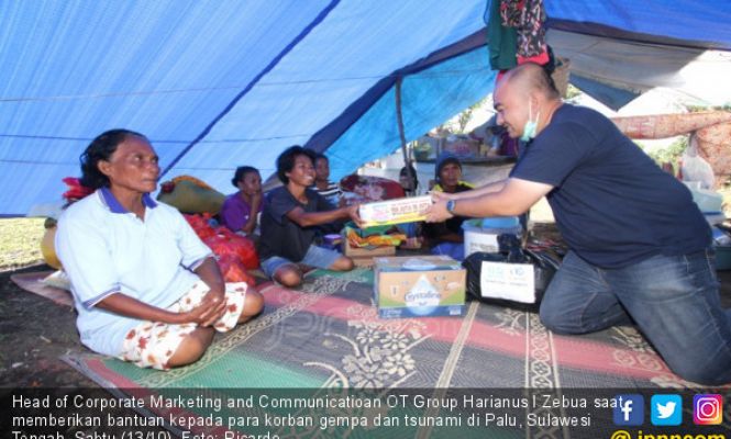 OT Peduli Berikan Bantuan Kepada Korban Gempa di Sulteng