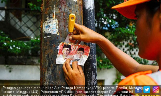 Masa Tenang, Alat Peraga Kampanye Diturunkan