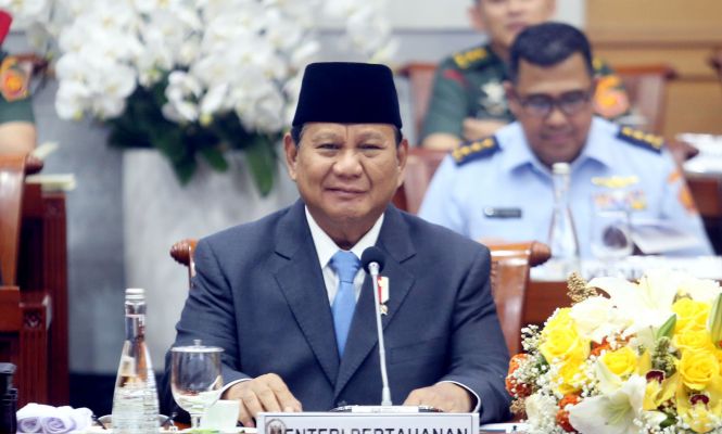 Menhan Prabowo Subianto Raker dengan Komisi I DPR