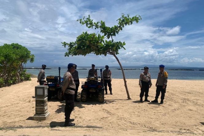 Delegasi Asing Berdatangan, Polda Bali Siagakan ATV Amankan Pesisir Pantai ITDC 