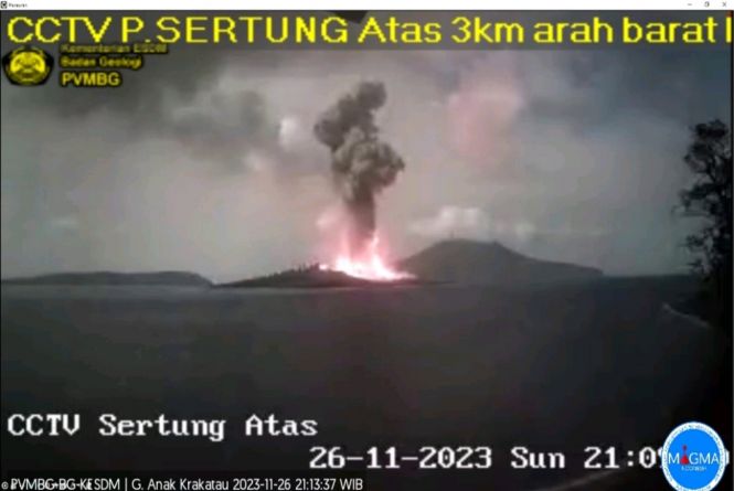 Gunung Anak Krakatau 4 Kali Erupsi, Waspada, Status Siaga 