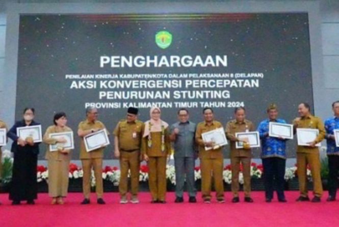 Pemprov Kaltim Beri Penghargaan Penurunan Stunting, Kukar Raih Peringkat Pertama